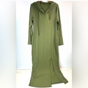 SHEIN Curve Olive Hooded Maxi Dress